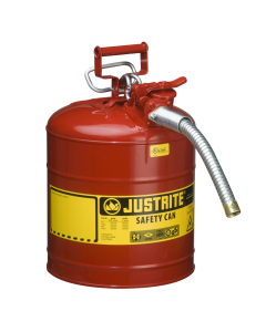 Justrite Type II AccuFlow 5 Gallon 1" Hose Steel Safety Can (Shown in Red)