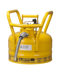 Type II AccuFlow DOT 2.5 Gallon Steel Safety Can, 5/8" Hose, Yellow