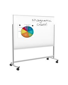 Best-Rite 74951 Visionary Move 6 ft. x 4 ft. Magnetic Mobile Glass Whiteboard