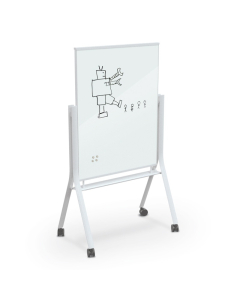 Best-Rite Visionary 3' x 4' Curve Mobile Magnetic Glass Whiteboard, White Frame (Shown in White)