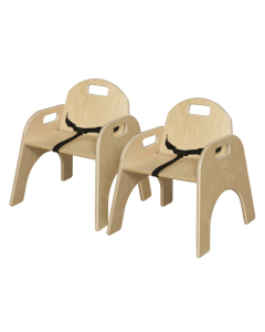 Wood Designs Woodie 11" H Classroom Chair with Belt Strap, 2-Pack