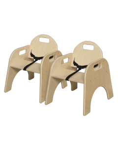 Wood Designs Woodie 9" H Classroom Chair with Belt Strap, 2-Pack