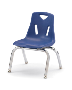 Jonti-Craft Berries 10" H Stacking Chair with Chrome Legs (Shown in Blue)