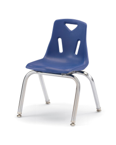 Jonti-Craft Berries 14" H Stacking Chair with Chrome Legs (Shown in Blue)