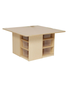 Wood Designs Childrens Classroom 12-Cubby Table and Storage Unit with Clear Trays