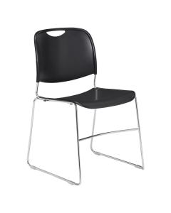 NPS Ultra-Compact Easy Clean Polypropylene Plastic Guest Stacking Chair (Shown in Black)