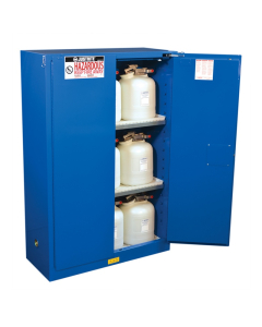 Just-Rite Sure-Grip EX 864528 Self Close Two Door Hazardous Material Safety Cabinet, 45 Gallons, Royal Blue