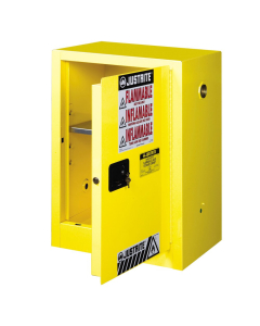 Justrite Sure-Grip EX Compact 12 Gal Flammable Storage Cabinet (Shown in Yellow)