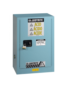 Just-Rite Sure-Grip EX 891202 Compac One Door Corrosives Acids Steel Safety Cabinet, 12 Gallons, Blue
