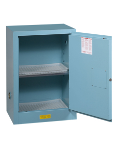 Just-Rite Sure-Grip EX 891222 Compac Self Close One Door Corrosives Acids Steel Safety Cabinet, 12 Gallons, Blue (manual closing door shown)
