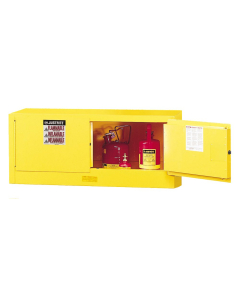 Justrite Sure-Grip EX Piggyback 12 Gal Flammable Storage Cabinet (Shown in Yellow, Safety Cans Not Included)