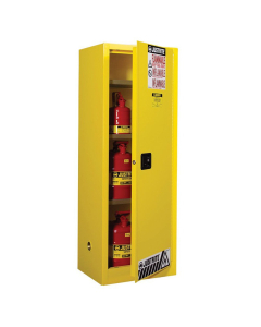 Justrite Sure-Grip EX Slimline 22 Gal Flammable Storage Cabinet (Shown in Yellow)