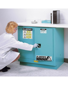 Just-Rite Sure-Grip EX 892302 Undercounter Two Door Corrosives Acids Steel Safety Cabinet, 22 Gallons, Blue