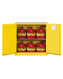 Justrite Sure-Grip EX 8930008 30 Gal Storage Cabinet with Safety Cans Bundle