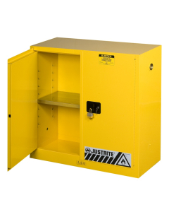 Justrite Sure-Grip EX 30 Gal Flammable Storage Cabinet, 44" H (Shown in Yellow, Padlock Not Included)