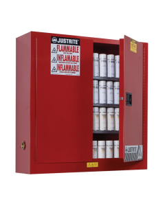 Just-Rite Sure-Grip EX 8934016 Wall Mount Two Door Aerosol Can Safety Cabinet, 20 Gallons, Red