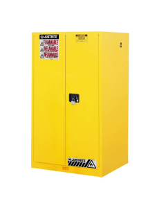 Justrite Sure-Grip EX 60 Gal Flammable Safety Storage Cabinet, 65" H (Shown in Yellow, Padlock Not Included)