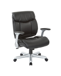 Office Star Work Smart Executive Eco-Leather Mid-Back Executive Office Chair (Shown in Black)