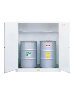 Just-Rite 8991053 Flammable Waste Vertical Two Door Drum Safety Cabinet, 55 Gallon Drums, White