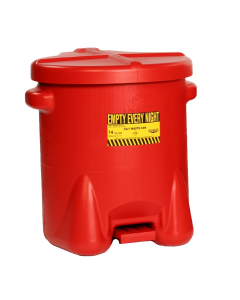 Eagle 14 Gallon Polyethylene Oily Waste Safety Can with Foot Lever (red)