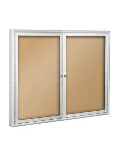 Best-Rite 95HAD Deluxe Indoor 4 x 4 Enclosed Bulletin Board Cabinet (Shown in Natural Cork)