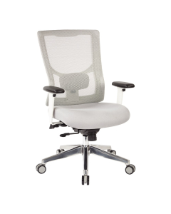 Office Star Pro-Line II ProGrid Mesh-Back Fabric High-Back Task Chair, White