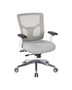 Office Star Pro-Line II ProGrid Mesh-Back Fabric Mid-Back Task Chair, White