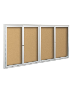 Best-Rite 95HAH Deluxe Indoor 8 x 4 Enclosed Bulletin Board Cabinet (Shown in Natural Cork)