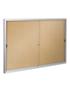 Best-Rite 95SAE Deluxe Indoor 5 x 3 Enclosed Bulletin Board Cabinet (Shown in Natural Cork)