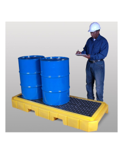 Ultratech 9627 P3 Plus 83" W x 34.5" L Spill Pallet with Drain, 66 Gallons (example of application)