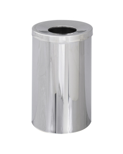 Safco Reflections 35 Gal. Open Top Trash Receptacle, Chrome