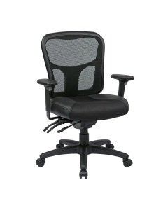 Office Star ProGrid Mesh-Back Leather Mid-Back Managers Chair