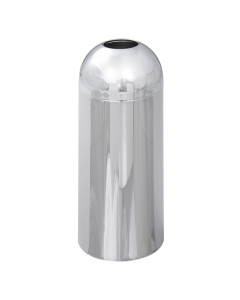 Safco Reflections 15 Gal. Open Top Dome Trash Receptacle, Chrome