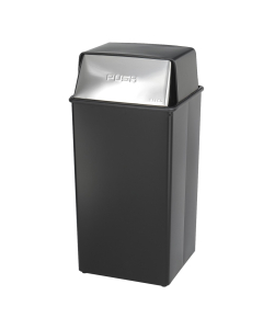 Safco Reflections 36 Gal. Push Top Trash Receptacle