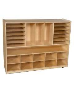 Wood Designs Childrens Classroom 10-Shelf Art Mobile Multi-Storage, 38" H x 48" W x 15" D