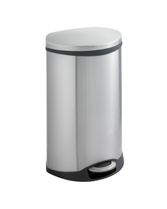 Safco 12.5 Gal. Stainless Steel Step-On Ellipse Trash Receptacle