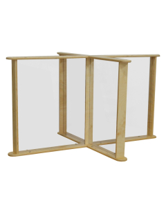 Wood Designs 45.75" W x 33.75" D x 25" H Freestanding 4-Person Clear Polycarbonate Tabletop Divider Partition