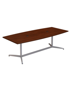 Bush 8 ft Boat-Shaped Conference Table with Metal Base (Shown in Hansen Cherry)