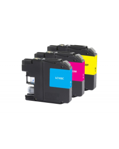 Clover Non-OEM New High Yield Cyan, Magenta, Yellow Ink Cartridges for Brother LC-103XL 3-Pack
