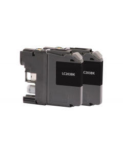 Clover Remanufactured High Yield Black Ink Cartridge for Brother LC203, 2-Pack