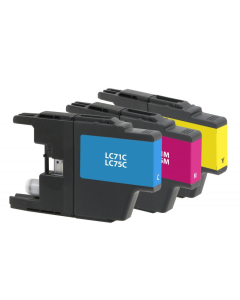 Clover Remanufactured Cyan, Magenta, Yellow Ink Cartridges for Brother LC71, 3-Pack