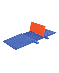 Checkers 5-Channel 1.325" Guard Dog Cable Protector with ADA Ramp (Shown in Orange / Blue)