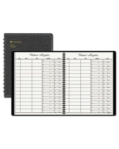 At-A-Glance 8-1/2" x 11" 60-Page Recycled Visitor Register Book, Black Cover