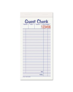 Adams 3-3/8" x 6-7/8" 10-Pack Guest Check Set, 50-Forms