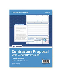 Adams 8-1/2" x 11" Contractor Proposal Form, 50-Forms