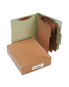 Acco 8-Section Letter Pressboard 25-Point Classification Folders, Leaf Green, 10/Box