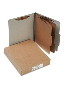 Acco 6-Section Letter Pressboard 25-Point Classification Folders, Mist Gray, 10/Box