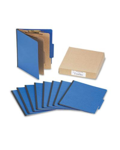 Acco 6-Section Letter Presstex 20-Point Classification Folders, Dark Blue, 10/Box