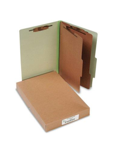 Acco 6-Section Legal Pressboard 25-Point Classification Folders, Leaf Green, 10/Box