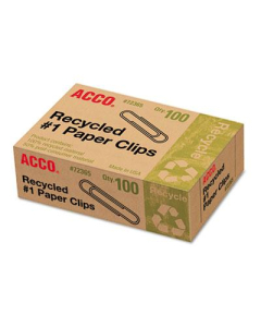Acco No. 1 Recycled Paper Clips, 1000-Paper Clips